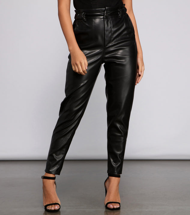 Polished N' Edgy Faux Leather Paper Bag Pants provides a stylish start to creating your best summer outfits of the season with on-trend details for 2023!