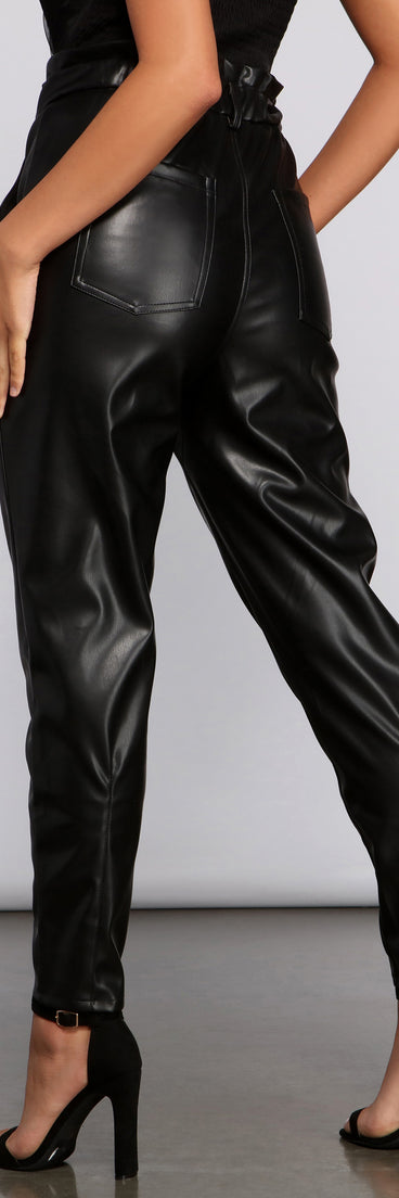 Polished N' Edgy Faux Leather Paper Bag Pants provides a stylish start to creating your best summer outfits of the season with on-trend details for 2023!