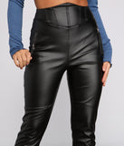 High Corset Waist Faux Leather Pants for 2023 festival outfits, festival dress, outfits for raves, concert outfits, and/or club outfits