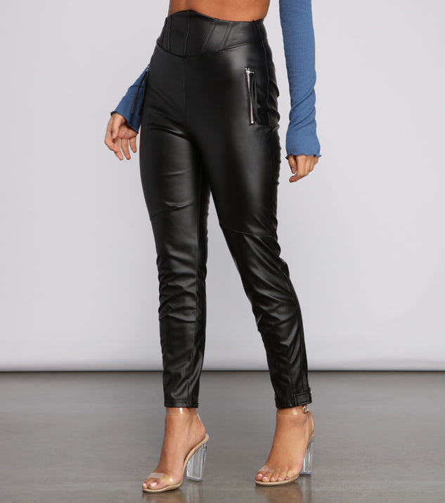 Nicki High Waist Faux Leather Corset Cincher Pants – The Twisted