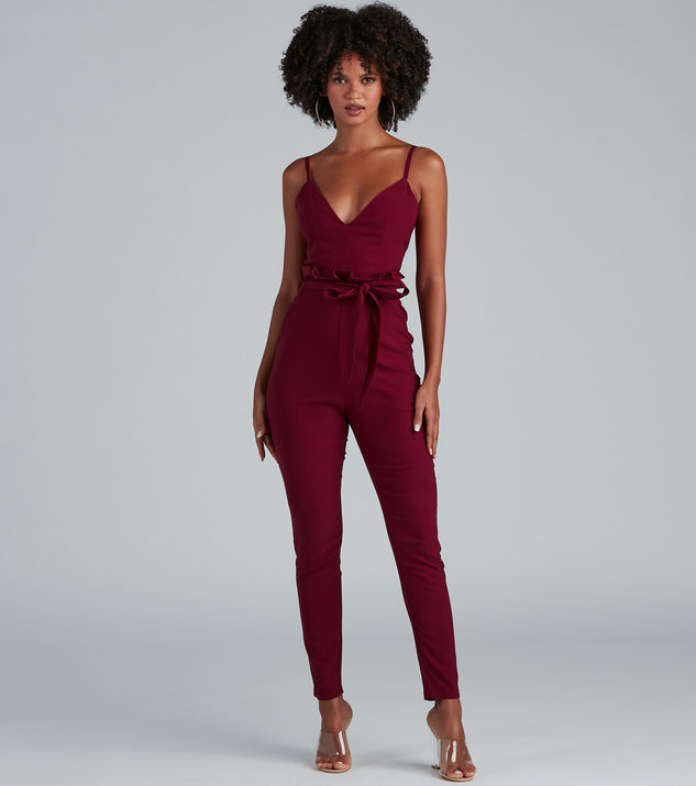 Stylish And Tapered Tie Waist Jumpsuit Windsor - Main Image