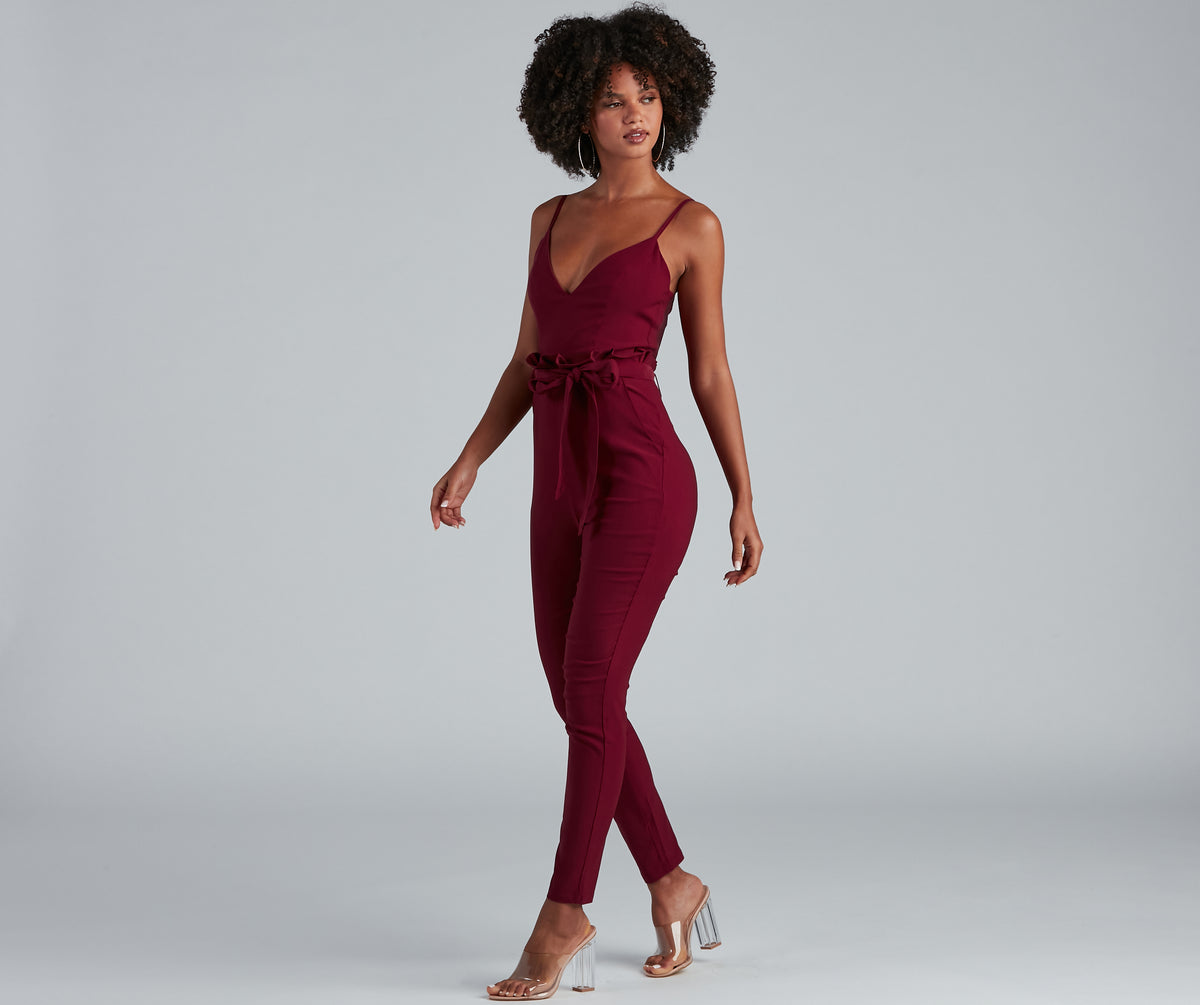 Stylish And Tapered Tie Waist Jumpsuit