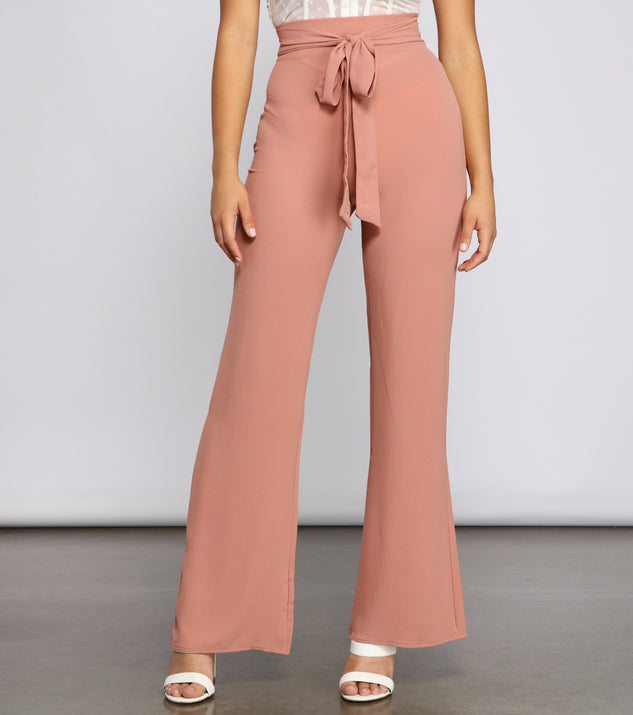 Trendy Tie-Waist Flared Pants provides a stylish start to creating your best summer outfits of the season with on-trend details for 2023!