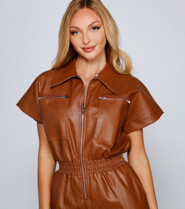 The Next Level Faux Leather Jumpsuit | Windsor