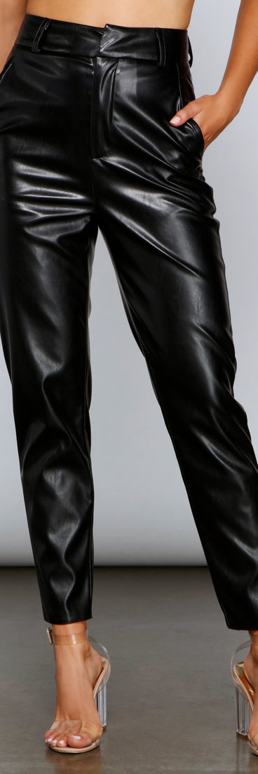 Classic Chic High Waist Black Faux Leather Pants elevates your outfits for holiday events, Christmas attire, formal events, or holiday party dresses to look picture-perfect at any event this season!