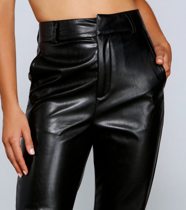 Windsor Love The Look Lace-Up Faux Leather Flare Pants