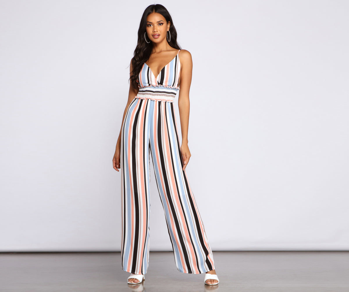 NY Collection Petite 3/4 Sleeve Belted Wide Leg Jumpsuit - Macy's