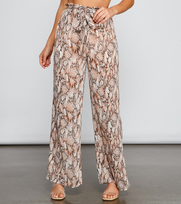Fierce Fashionista Snake Wide Leg Pants for 2023 festival outfits, festival dress, outfits for raves, concert outfits, and/or club outfits