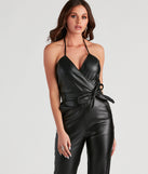 Chic In The City Faux Leather Jumpsuit provides a stylish start to creating your best summer outfits of the season with on-trend details for 2023!
