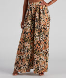Abstract Art Satin Wide Leg Pants provides a stylish start to creating your best summer outfits of the season with on-trend details for 2023!