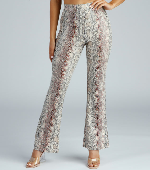Bring The Flair Snake Print Pants elevates your outfits for holiday events, Christmas attire, formal events, or holiday party dresses to look picture-perfect at any event this season!