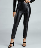 Sleek Split Hem Faux Leather Leggings provides a stylish start to creating your best summer outfits of the season with on-trend details for 2023!