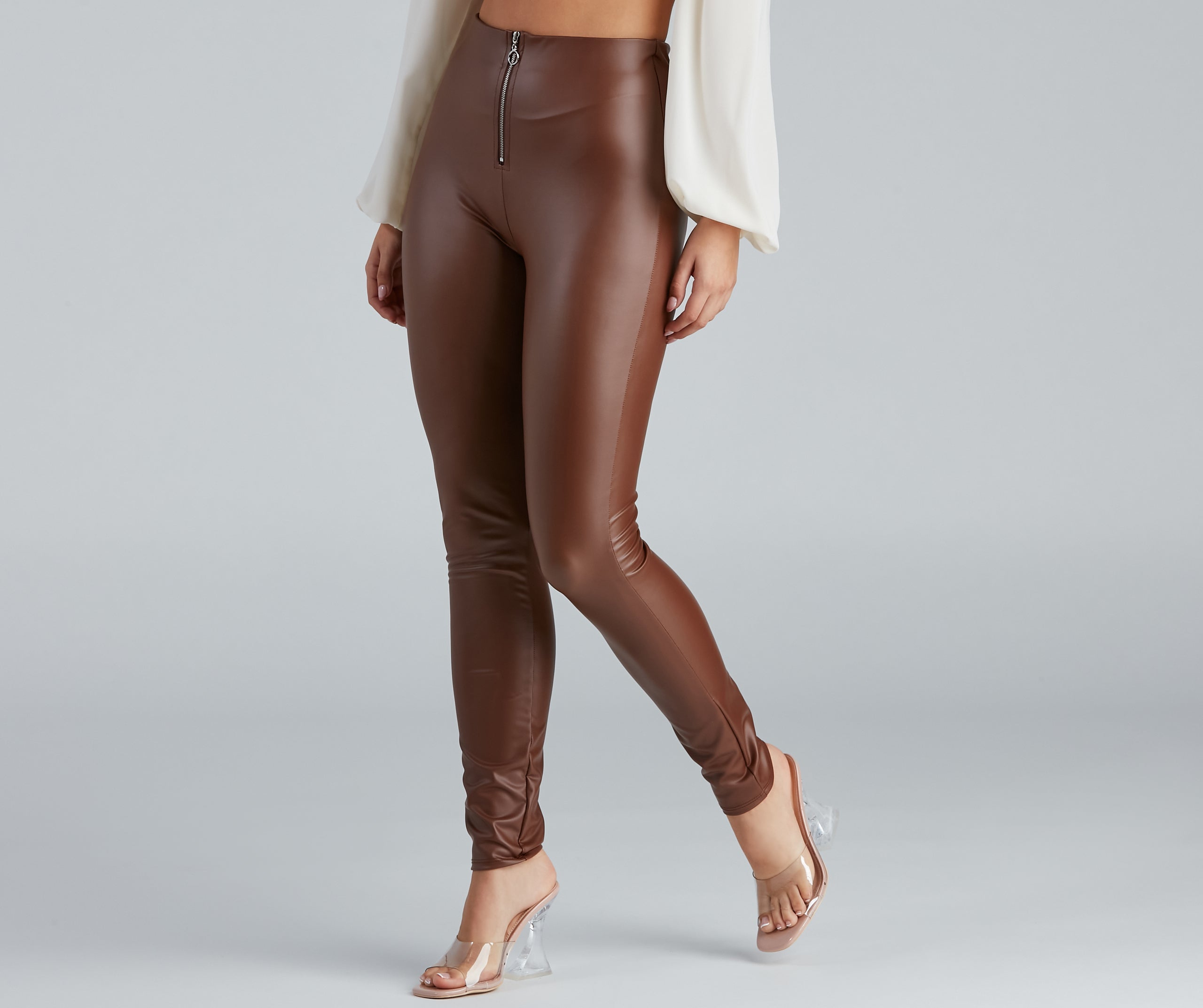 Steal The Scene High Waist Faux Leather Leggings | Windsor