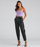 Chic Pleated Faux Leather Trousers provides a stylish start to creating your best summer outfits of the season with on-trend details for 2023!