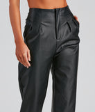 Chic Pleated Faux Leather Trousers provides a stylish start to creating your best summer outfits of the season with on-trend details for 2023!