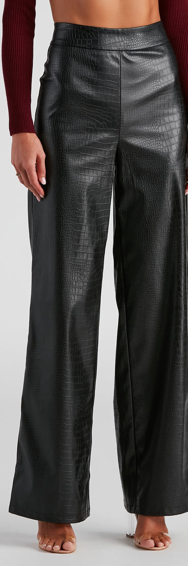 Chic Mate PU Croc Wide Leg Pants provides a stylish start to creating your best summer outfits of the season with on-trend details for 2023!