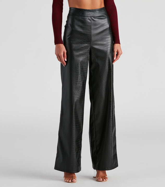 Chic Mate PU Croc Wide Leg Pants provides a stylish start to creating your best summer outfits of the season with on-trend details for 2023!