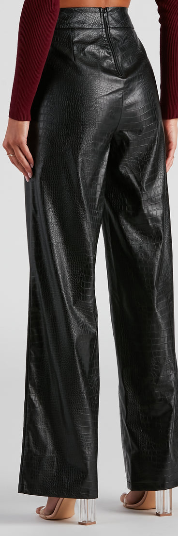 Chic Mate PU Croc Wide Leg Pants provides a stylish start to creating your best summer outfits of the season with on-trend details for 2023!