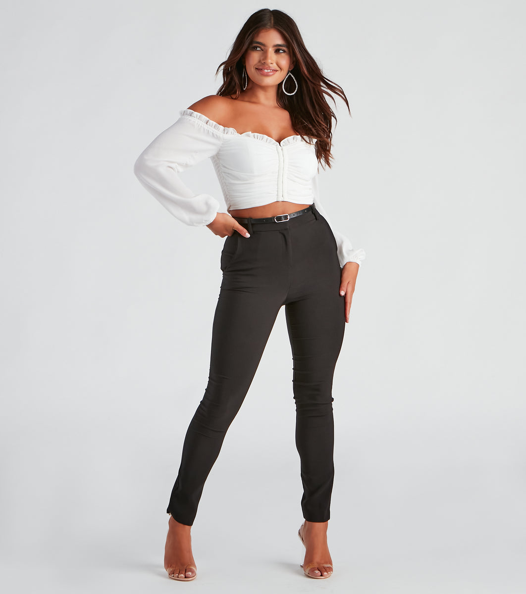 Polished And Chic Belted Pants