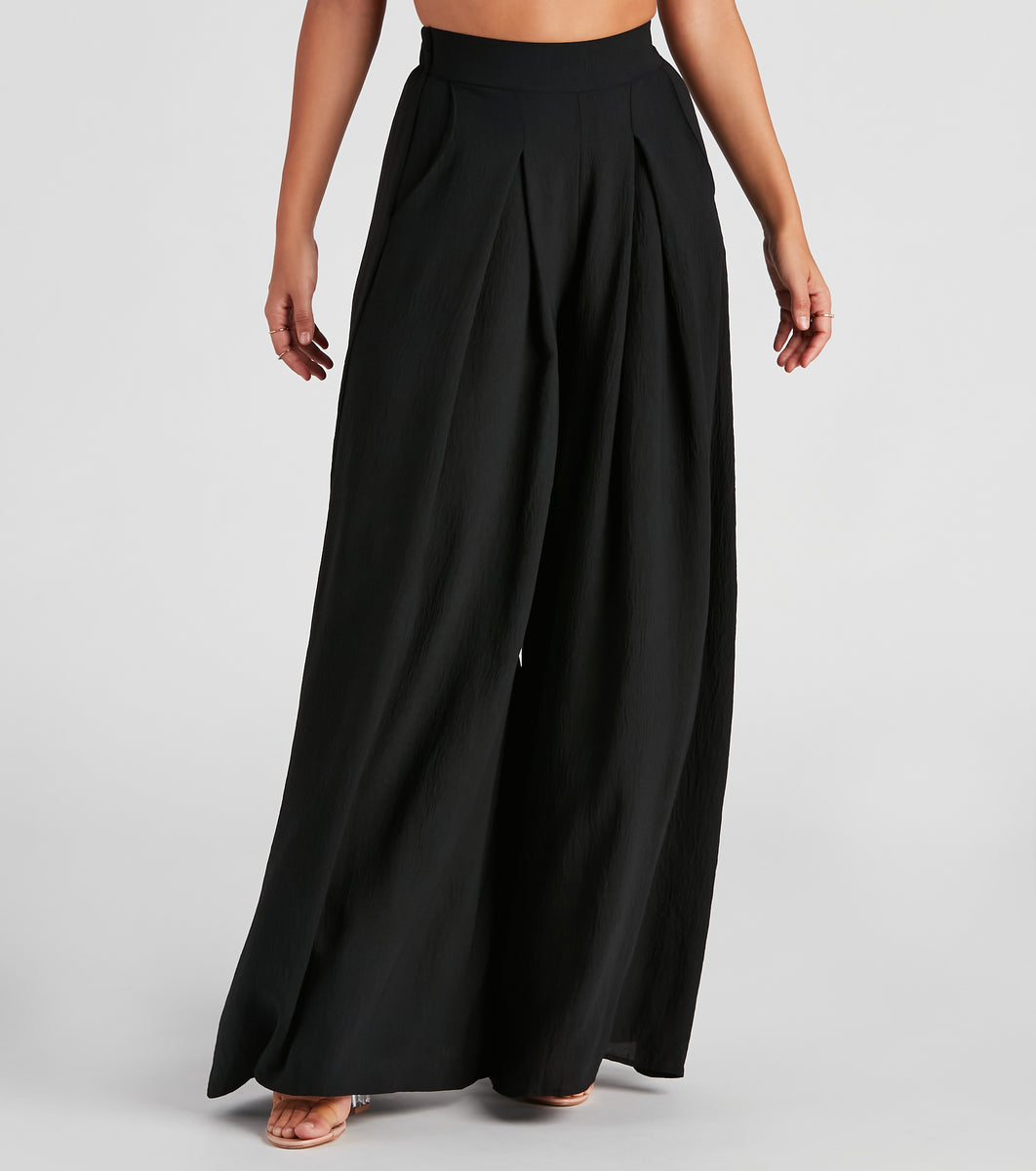 On 34th Women's Double-Weave Wide-Leg Pants, Regular and Short
