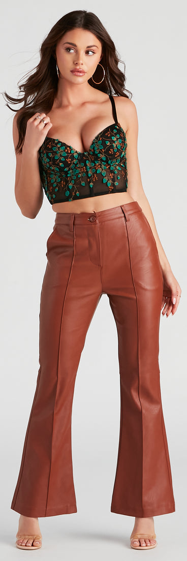 Modern Sixties Babe PU Flare Pants provides a stylish start to creating your best summer outfits of the season with on-trend details for 2023!