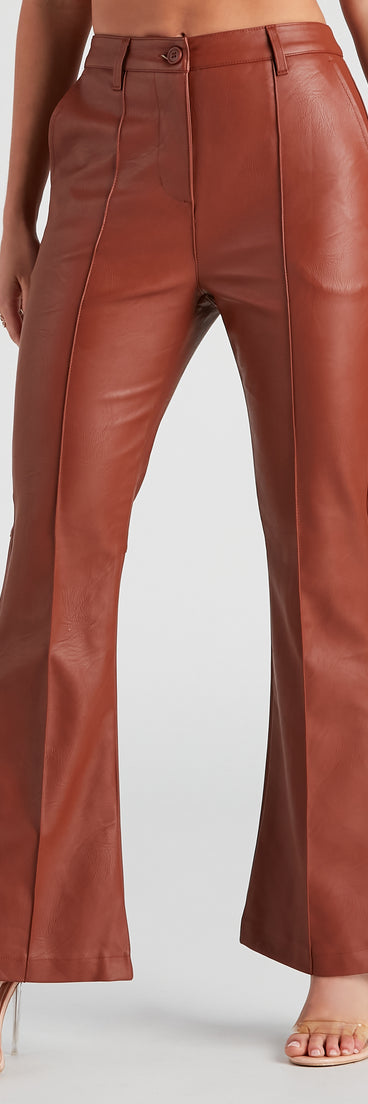 Modern Sixties Babe PU Flare Pants provides a stylish start to creating your best summer outfits of the season with on-trend details for 2023!