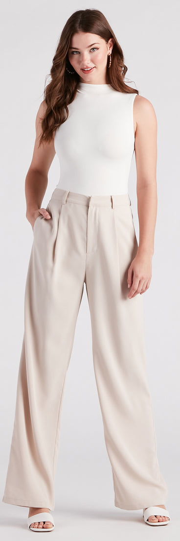 Elevated Style Wide-Leg Trouser Pants provides a stylish start to creating your best summer outfits of the season with on-trend details for 2023!