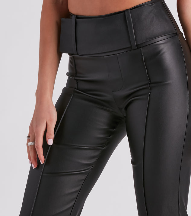 Too Cool Coated Faux Leather Straight Leg Pants
