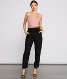 Tapered Tease High Waist Dress Pants is the perfect Homecoming look pick with on-trend details to make the 2023 HOCO dance your most memorable event yet!