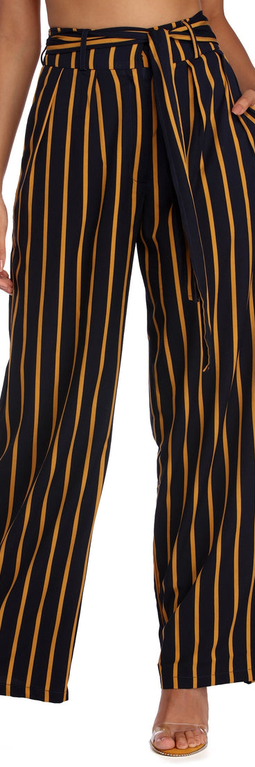 Step Out In Stripes Wide Leg Pants