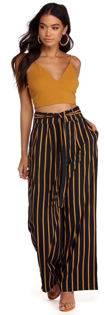 Step Out In Stripes Wide Leg Pants