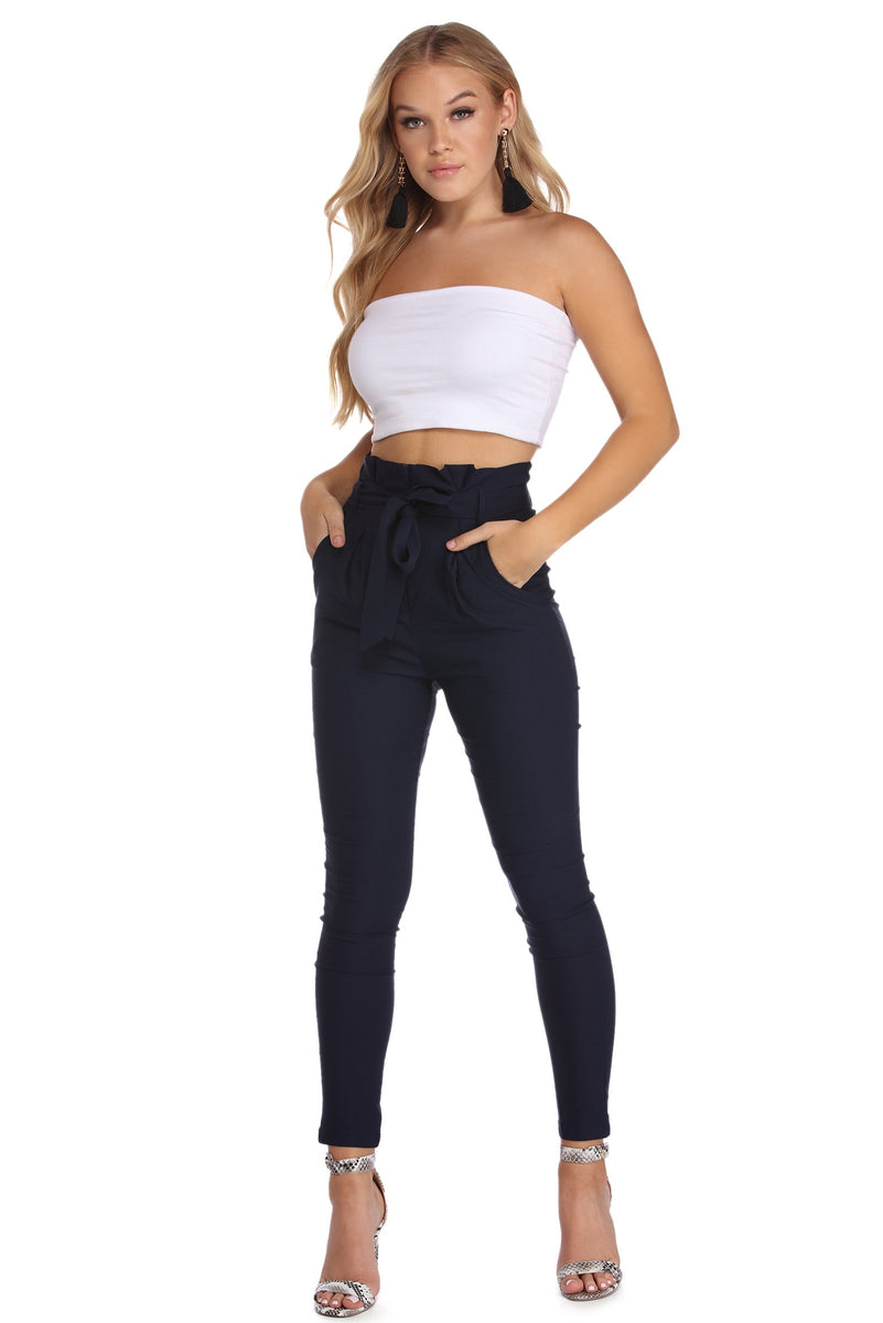 Capri Pants for Women High Waisted Cropped Dress Pants with