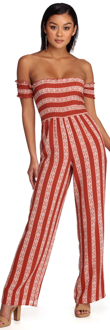 Smocked And Striped Jumpsuit provides a stylish start to creating your best summer outfits of the season with on-trend details for 2023!