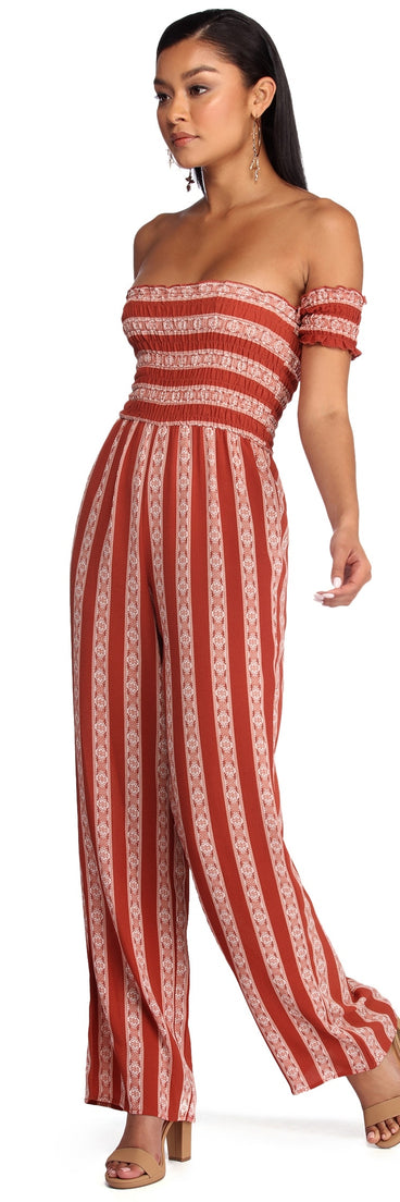 Smocked And Striped Jumpsuit provides a stylish start to creating your best summer outfits of the season with on-trend details for 2023!