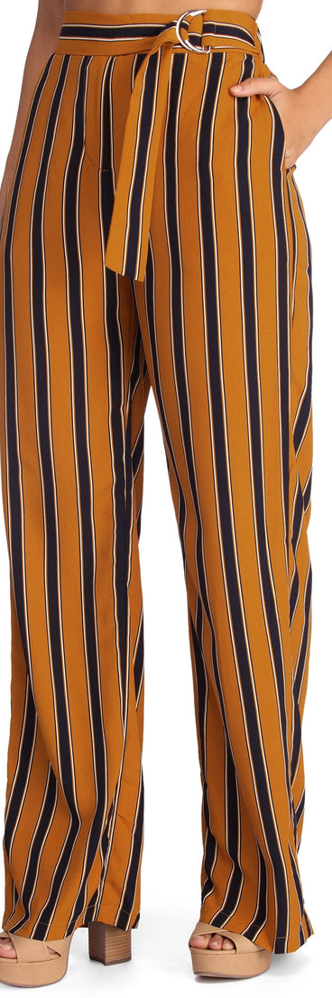 Stripes To Stun Flared Pants