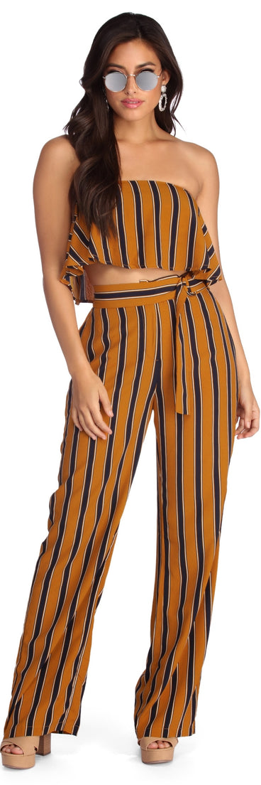 Stripes To Stun Flared Pants