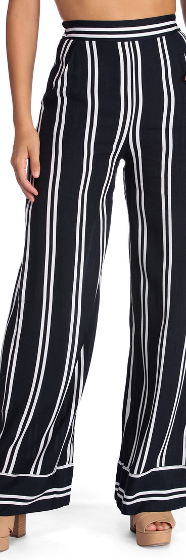 Stylish Stripes High Waist Pants