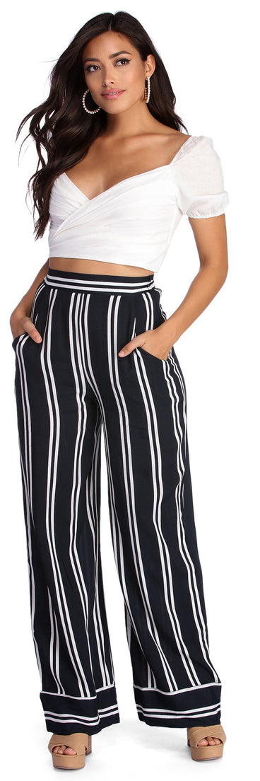 Stylish Stripes High Waist Pants