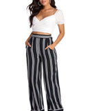 Stylish Stripes High Waist Pants