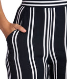 Stylish Stripes High Waist Pants