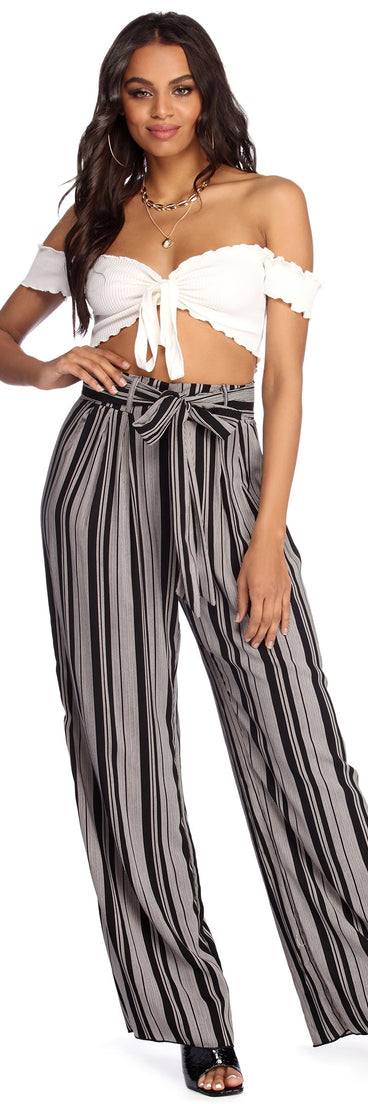 Just Your Stripe Wide Leg Pants provides a stylish start to creating your best summer outfits of the season with on-trend details for 2023!