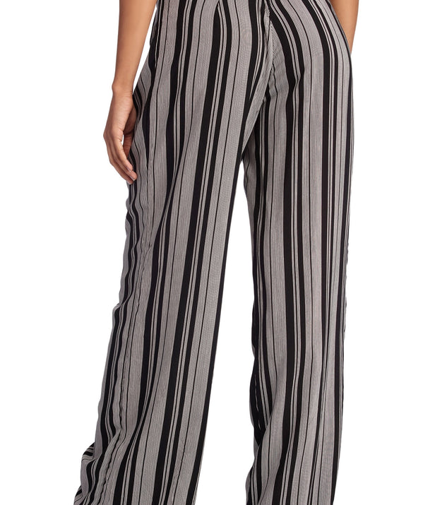 【新品未使用】TELMA WASHI Stripe Wide Pants 34 Minibee Women's Wide Leg Harem Pants Cotton Linen Striped