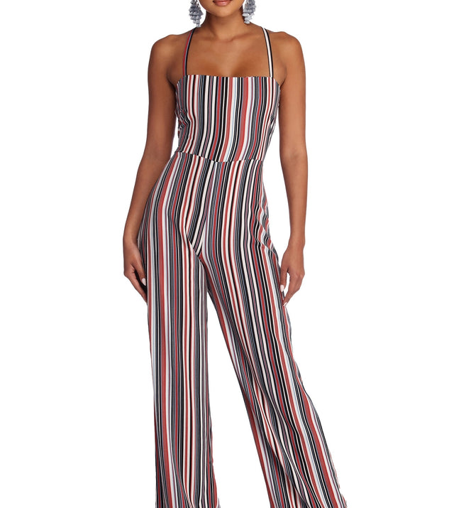 Keep It Striped Jumpsuit will help you dress the part in stylish holiday party attire, an outfit for a New Year’s Eve party, & dressy or cocktail attire for any event.