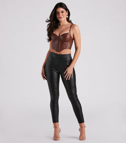 Livin' On The Edge Coated Faux Leather Leggings is a fire pick to create 2023 festival outfits, concert dresses, outfits for raves, or to complete your best party outfits or clubwear!
