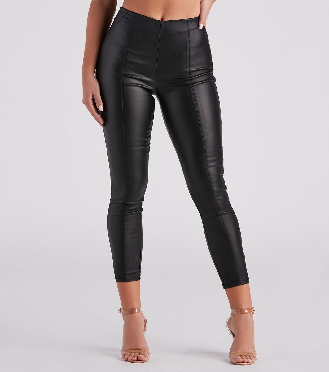 Top Spot Coated Faux Leather Skinny Pants & Windsor