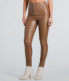 Edgy Babe Coated Faux Leather Skinny Pants