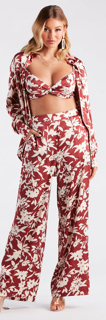 Major Muse Floral Satin Pants is a fire pick to create 2023 festival outfits, concert dresses, outfits for raves, or to complete your best party outfits or clubwear!