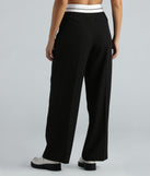 Cool-Girl Confidence Contrast Waist Trouser Pants