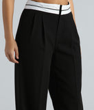 Cool-Girl Confidence Contrast Waist Trouser Pants