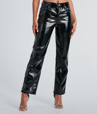 Effortless Edge Faux Leather Straight-Leg Pants is a fire pick to create a concert outfit, 2024 festival looks, outfits for raves, or to complete your best party outfits or clubwear!